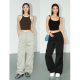 高腰束脚工装 裤 拖地长裤 阔腿裤 现货7折 韩版 NEVA 女夏新款