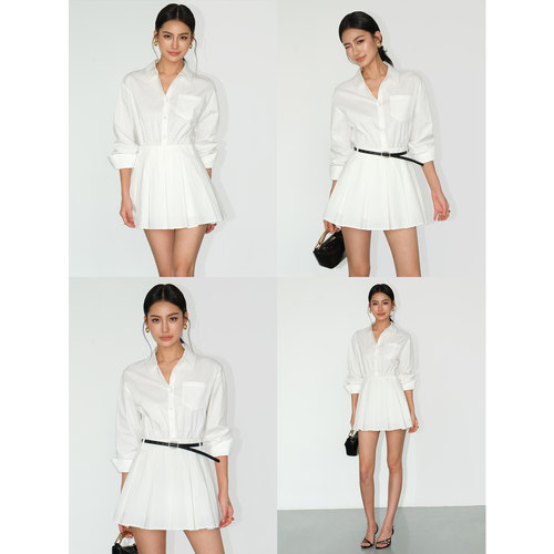 蓝色格子连衣裙女miu系减龄