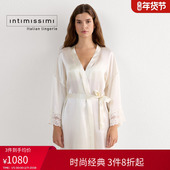 Intimissimi意舒漫时尚 优雅桑蚕丝花卉蕾丝拼接睡袍PV1294S