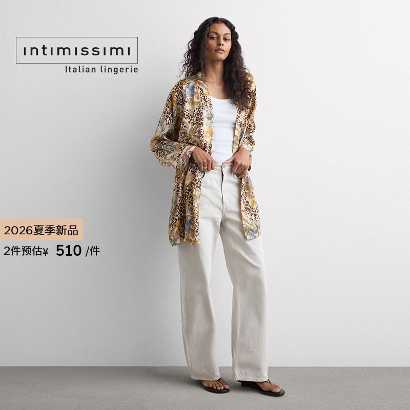 Intimissimi意舒漫26夏季新品时尚复古印花家居睡袍晨袍PVD2598