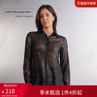 CLD2557 衬衫 Intimissimi意舒漫时尚 派对风亮片休闲翻领长袖
