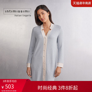 Intimissimi意舒漫女士舒适柔软混纺长袖 家居睡裙PCN945
