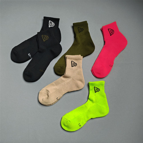 原单毛巾底篮球袜NE粉色潮荧光绿