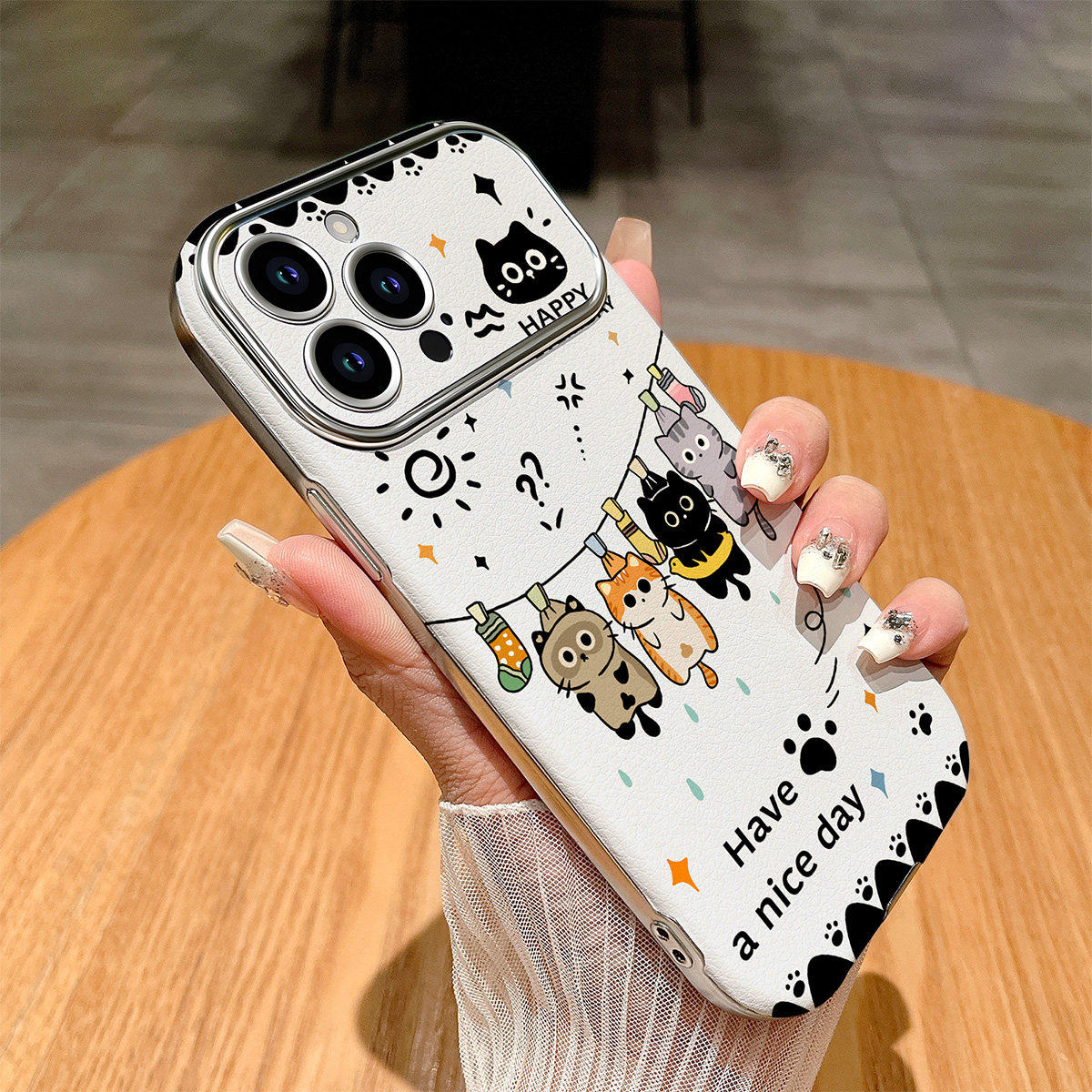 ins适用于苹果17Promax新款手机壳17高级iPhone16镜头全包保护17pro可爱猫咪超好看15pm防摔小羊皮纹女外壳