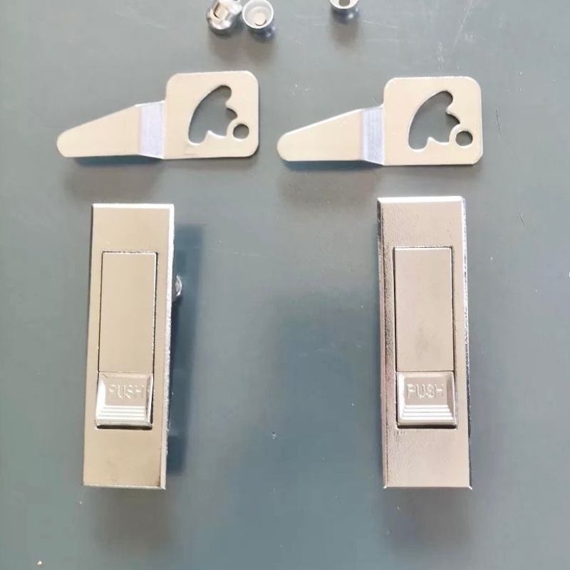 平面锁MS603珠弹跳机箱按钮锁电柜锁红白MS507消防配电柜门锁