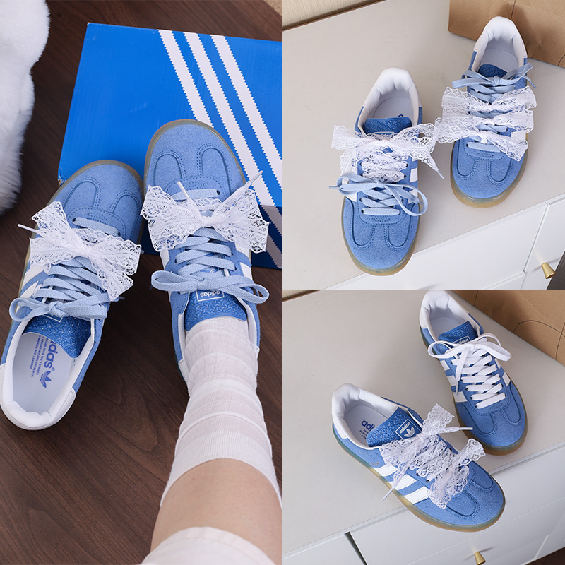 蕾丝鞋带德训鞋珍珠鞋花挂件装饰