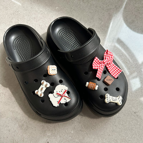 crocs洞洞鞋配饰泡芙蝴蝶结