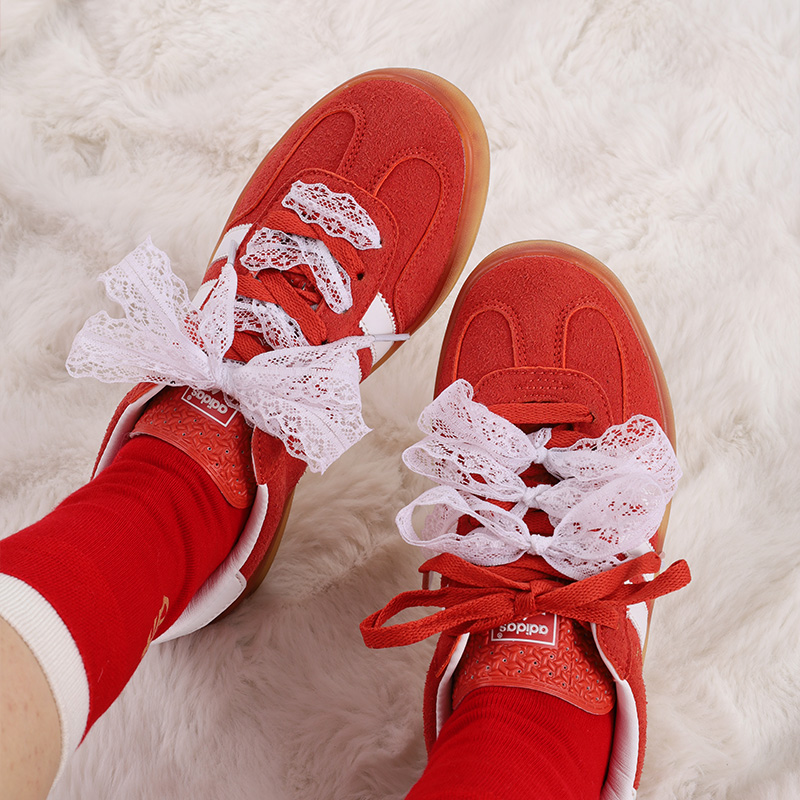 蕾丝鞋带德训鞋珍珠鞋花挂件装饰