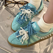 花配饰串珠吊坠装 洋气流苏镶钻后跟链鞋 饰卡扣 扣时尚 蝴蝶结珍珠鞋