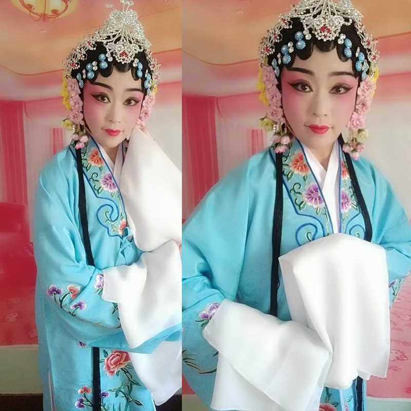 古装对披女京剧越剧黄梅戏小姐昆曲花旦青衣戏曲练功水袖演出服装