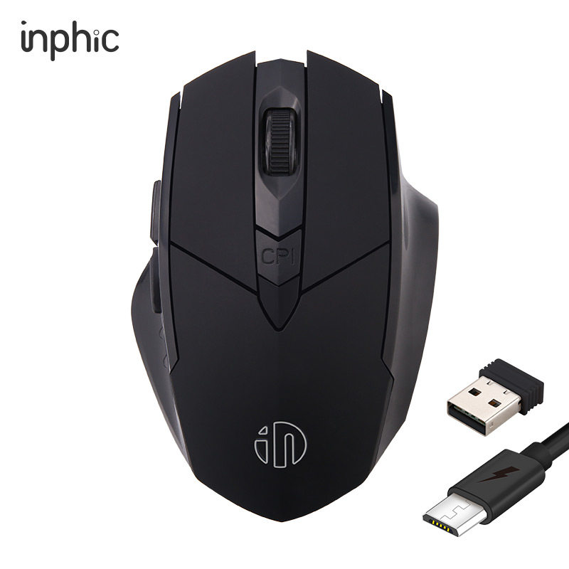 英菲克pm6无线可充电式鼠标静音无声滑鼠蓝牙三模笔记本电脑usb办