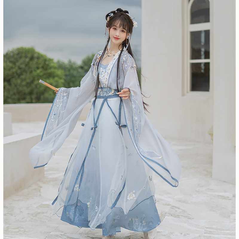 云藏月绣 蝶羽 原创仙气飘逸晋魏南北朝大袖襦齐腰改良超仙汉服女