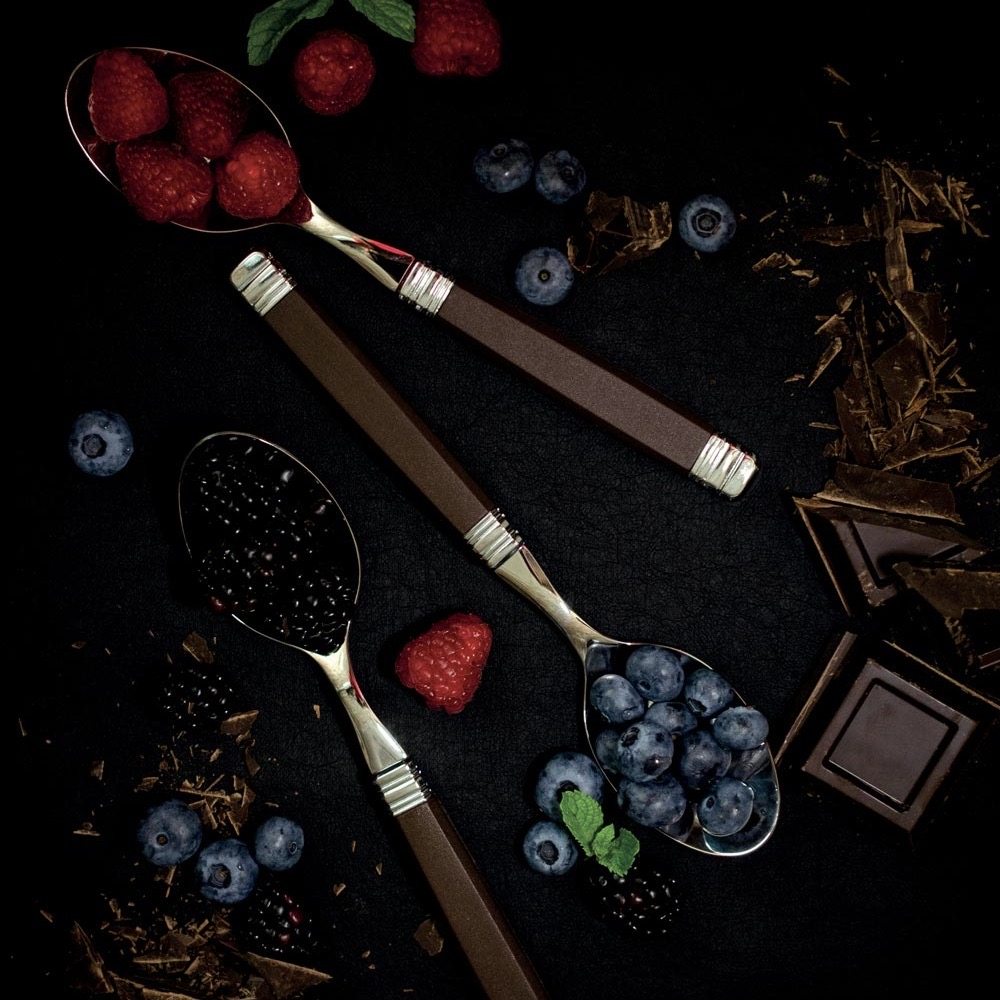 边集EDITOR意大利Rivadossi ROSSINI巧克力色餐刀餐叉餐勺黄油刀