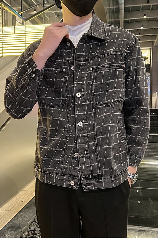 春季潮高街痞帅休闲牛仔外套夹克XZ905-K121#P68,男装工装外套,星座905