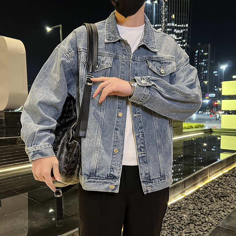 秋季潮高街痞帅休闲牛仔外套夹克XZ905-JK126#P70-控98,男装工装外套,星座905