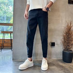 夏季潮弹力休闲修身牛仔裤夏季痞帅九分小脚裤N226#-P60-控88图片