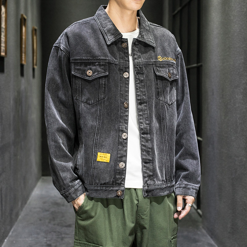 20主推M-5XL大码牛仔外套男韩版宽松刺绣潮牌ins夹克905-J102图片