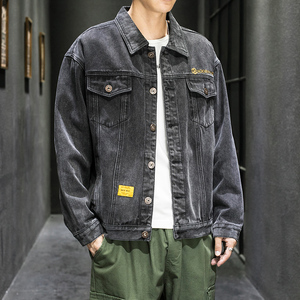 20主推M-5XL大码牛仔外套男韩版宽松刺绣潮牌ins夹克905-J102图片