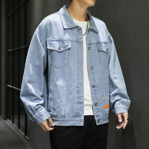 20春季M-5XL男式夹克日系宽松胖子大码牛仔外套青年潮 J103#图片