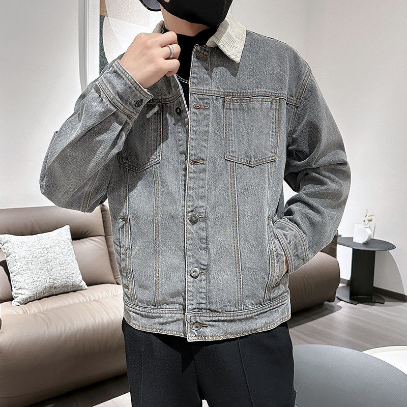 秋季潮高街痞帅休闲牛仔外套夹克XZ905-JK128#P80-控98,男装工装外套,星座905