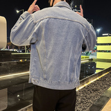 春季潮高街痞帅休闲牛仔外套夹克XZ905-K123#P70，男装工装外套，星座905
