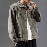 2021春秋男式夹克日系宽松胖子大码牛仔外套青年潮xz905-901-P50，男装夹克，星座905