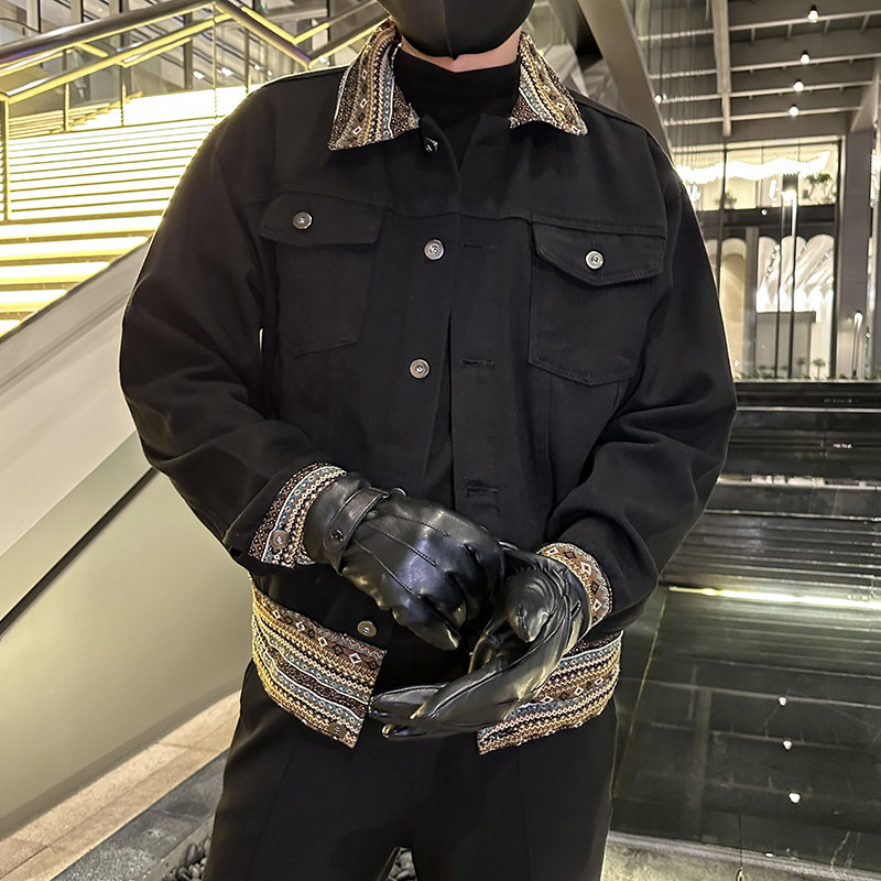 秋季潮高街痞帅休闲牛仔外套夹克XZ905-JK130#P80-控98，男装工装外套，星座905