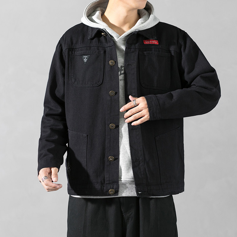 20秋季M-5XL男式夹克日系宽松胖子大码牛仔外套青年潮901#-P50,男装夹克,星座905