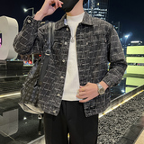 秋季潮高街痞帅休闲牛仔外套夹克XZ905-JK121#P70-控98，男装工装外套，星座905