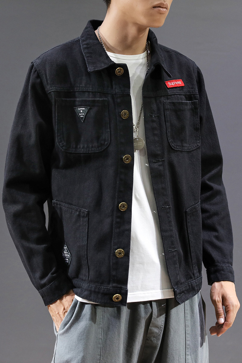 2021春秋男式夹克日系宽松胖子大码牛仔外套青年潮xz905-901-P50,男装夹克,星座905