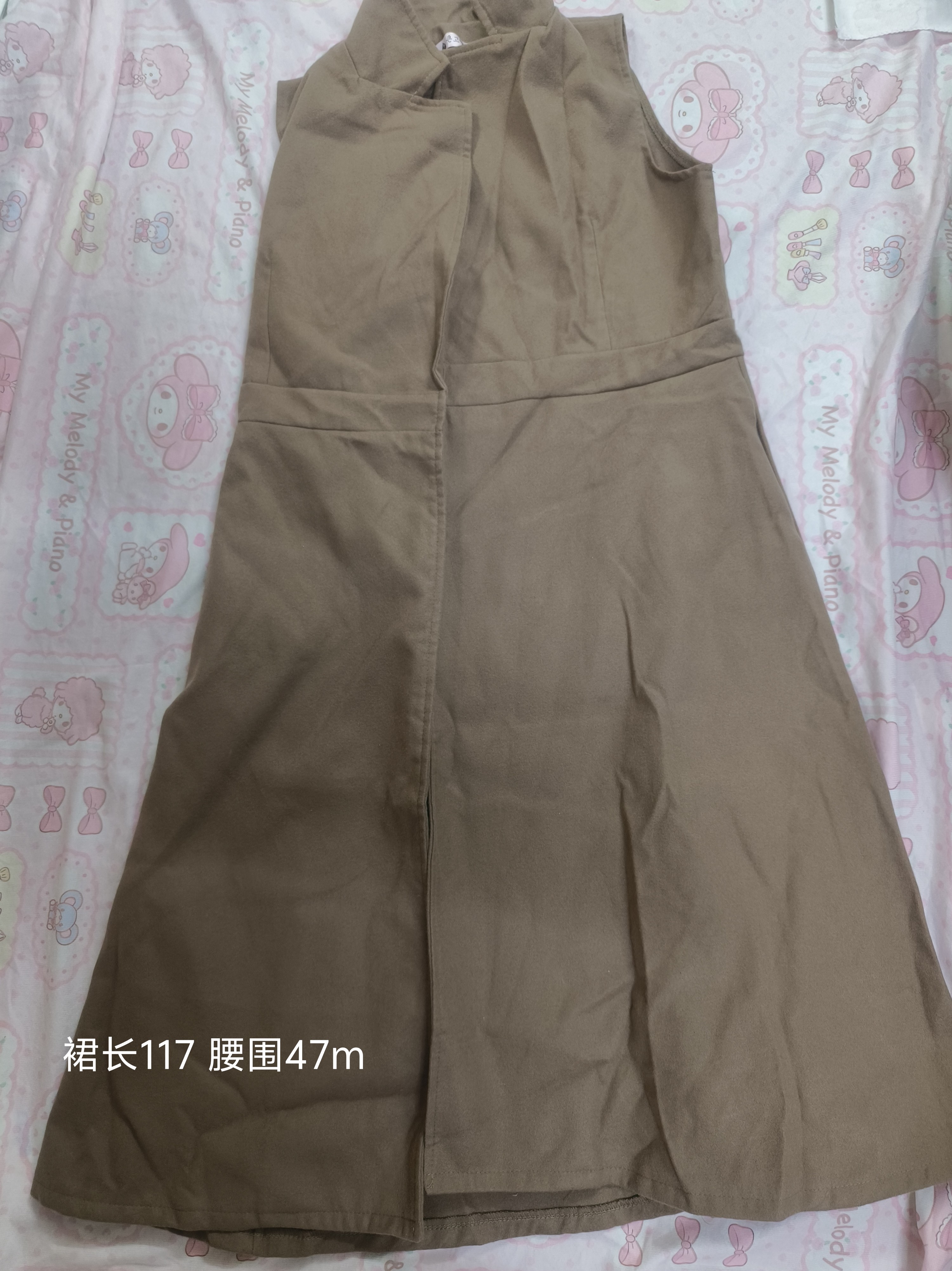 清仓/卡其色无袖连衣裙无袖背心女夏季设计气质收腰长裙/不退不换,女装/女士精品,棉衣/棉服,淘宝优惠券,粉丝福利购,淘宝优惠卷