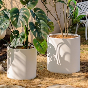 北欧镁泥花盆大号客厅阳台落地家用绿植盆栽仿水泥大号花器种植箱