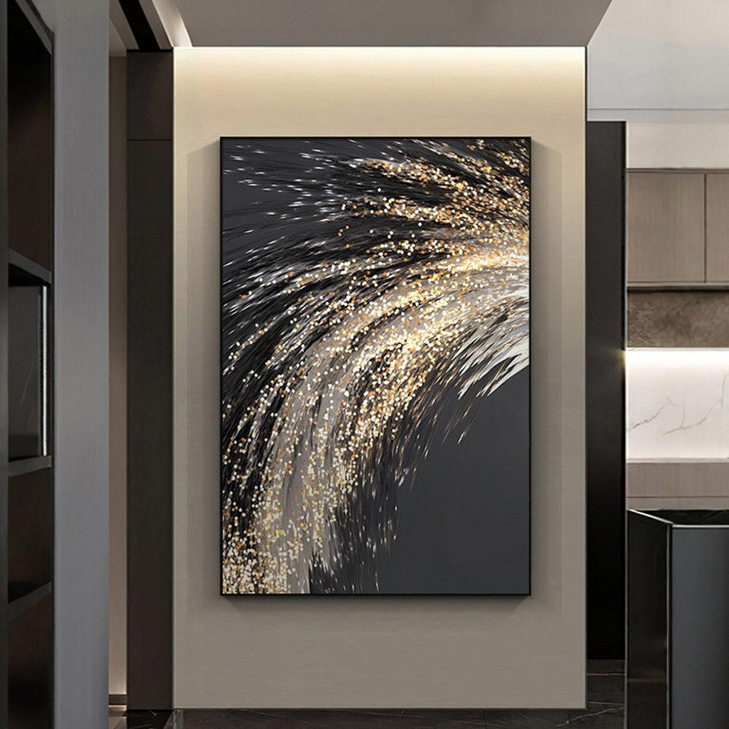 意式极简高级感挂画轻奢入户走廊过道玄关装饰画抽象艺术客厅壁画