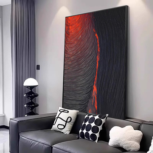 高级感现代风轻奢抽象客厅沙发背景墙装饰画红色小众艺术玄关挂画