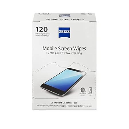 ZEISS Pre-Moistened Wipes， Screen Cleaner， 120 Count