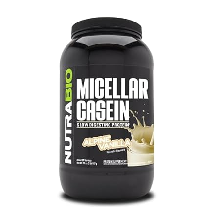 NutraBio Micellar Casein - Protein Powder， 2 lbs Alpine V