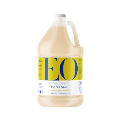 EO Liquid Hand Soap Refill， 1 Gallon， Lemon and Eucalyptu