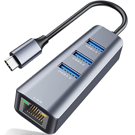 ABLEWE USB C to Ethernet Adapter， 4-in-1 RJ45 to USB-C/Th