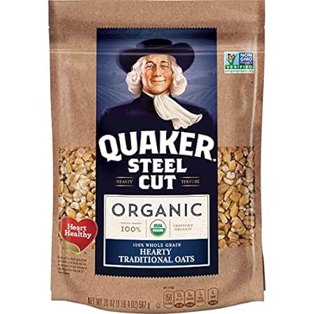 Quaker Steel Cut Oats， USDA Organic， Non GMO Project Veri