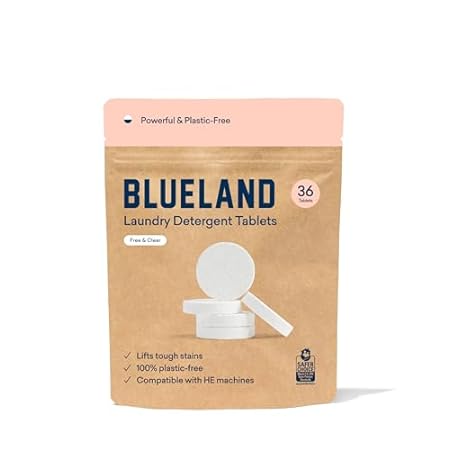 BLUELAND Laundry Detergent Tablets 36 Count， Plastic-Free