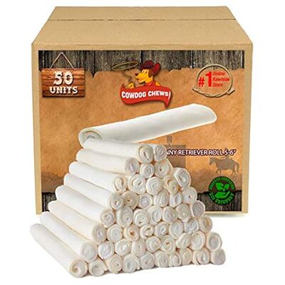 Cowdog Chews 5-6 Inches Rawhide Retriever Roll - Chewing