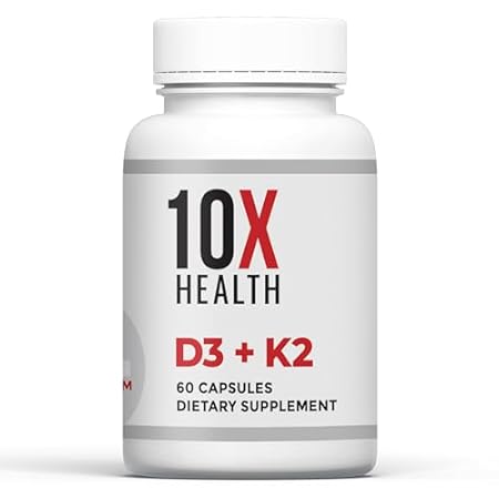 10X Health Vitamin D3 K2 - Loaded with 125 mcg Vitamin D