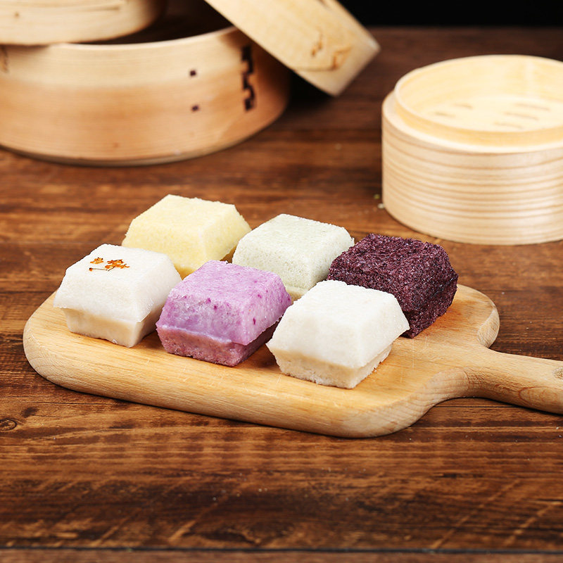 楼茂记彩色方糕米糕黄耐糕早餐半成品糕点蒸糕糯米糕桂花糕黑米糕