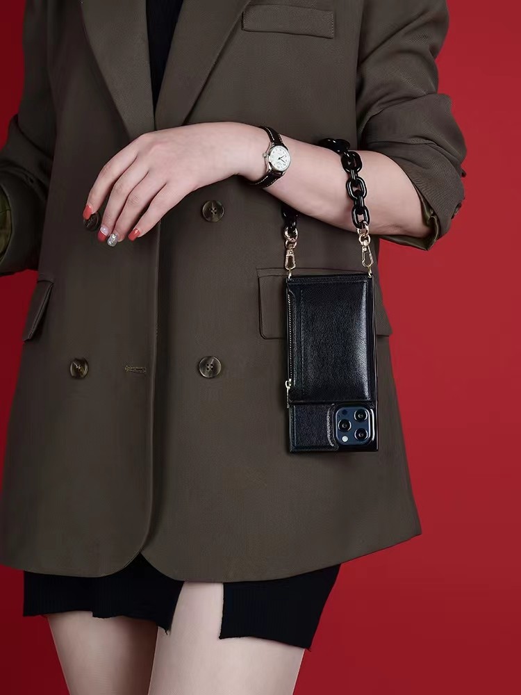 适用苹果16promax手机壳钱包手链iPhone15ProMa