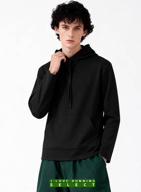 爱跑精选男户外运动健身徒步日常通勤休闲长袖连帽套头衫