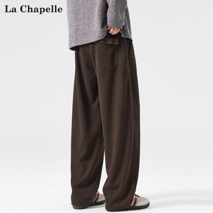 潮牌休闲长裤 新款 男女秋冬季 拉夏贝尔格纹拼色青少年直筒复古卫裤