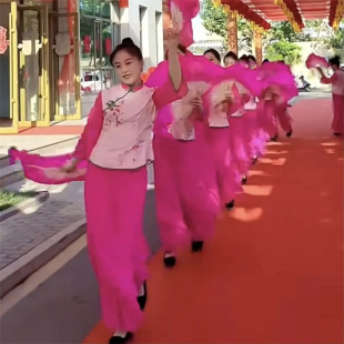 新款秧歌服时尚中式风上衣长袖女装秋季开叉长裤潮流扇子舞打鼓服