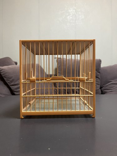 方记款绣眼笼 原色竹钢琴脚榫头笼 竹笼 方笼丝距1.1南笼 丝粗1.8