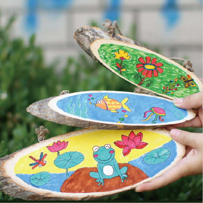 年轮斜木片diy手绘装饰实木带皮 幼儿园涂鸦儿童木头丙烯画带挂绳,商务/设计服务,礼品/工艺品/饰品设计,淘宝优惠券,粉丝福利购,淘宝优惠卷