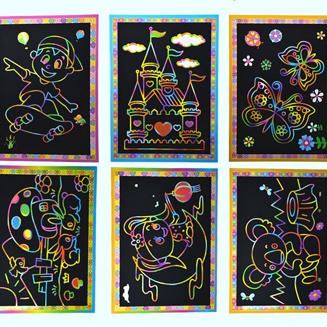 中号32开DIY卡通彩色刮